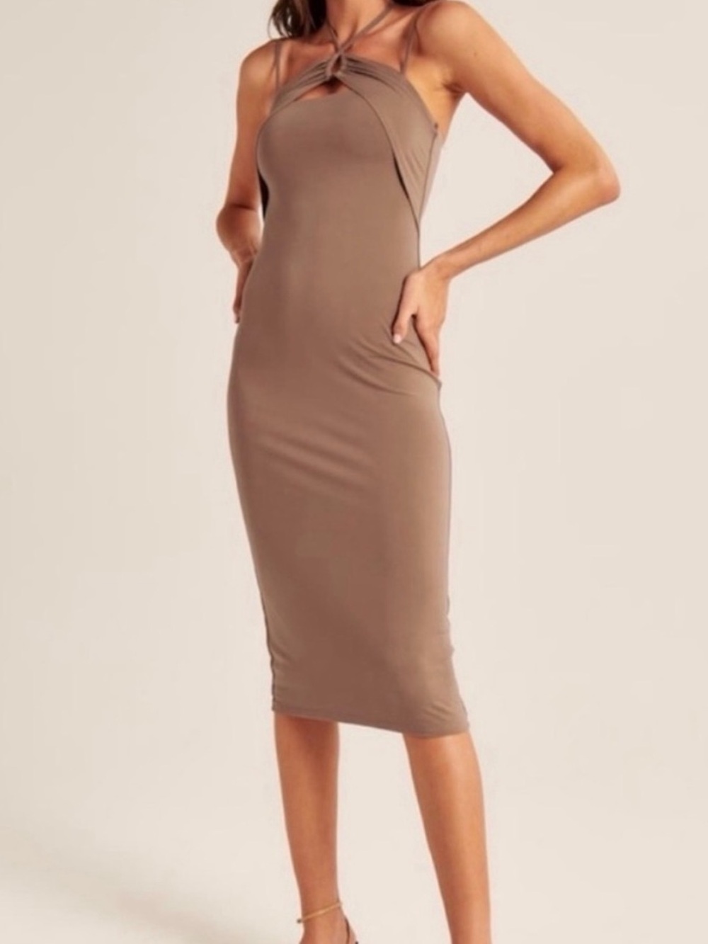 Abercrombie & Fitch Halter Keyhole Knit Midi Dress Size MP NWOT